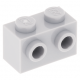 LEGO kocka 1x2 két oldalán két-két bütyökkel, világosszürke (52107)